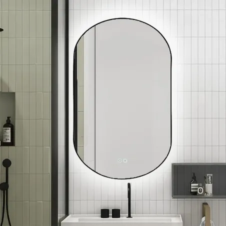 Espejo Led 60x90 Bali Negro Detalle