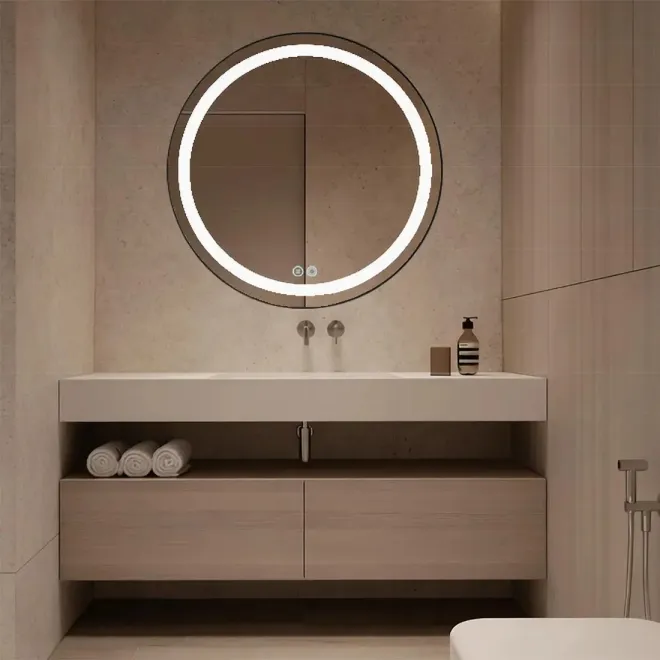 Espejo Baño Led Loto Negro Ambiente