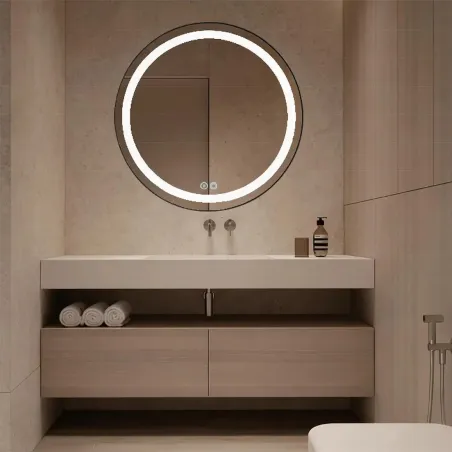 Espejo Baño Led Loto Negro Ambiente