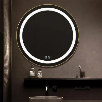 Espejo Baño Led Loto Oro Detalle