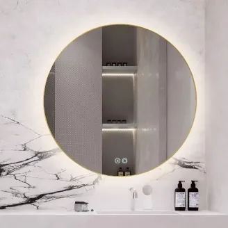 Espejo Baño Led Lampsi Oro 80x80 Detalle