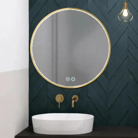Espejo Baño Led Alva Oro 80x80 Detalle