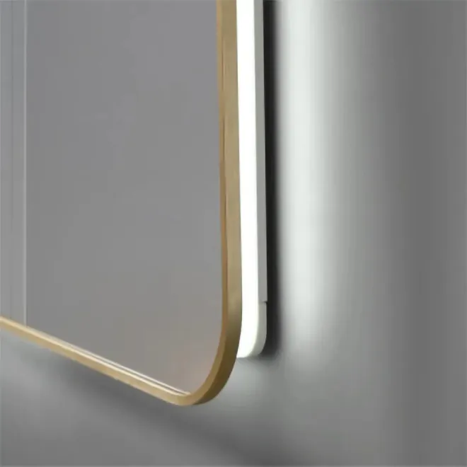Espejo Luz Led Focus 100x80 Oro Marco