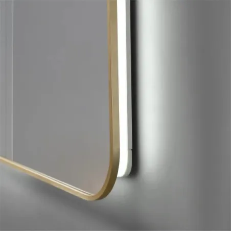 Espejo Luz Led Focus 100x80 Oro Marco
