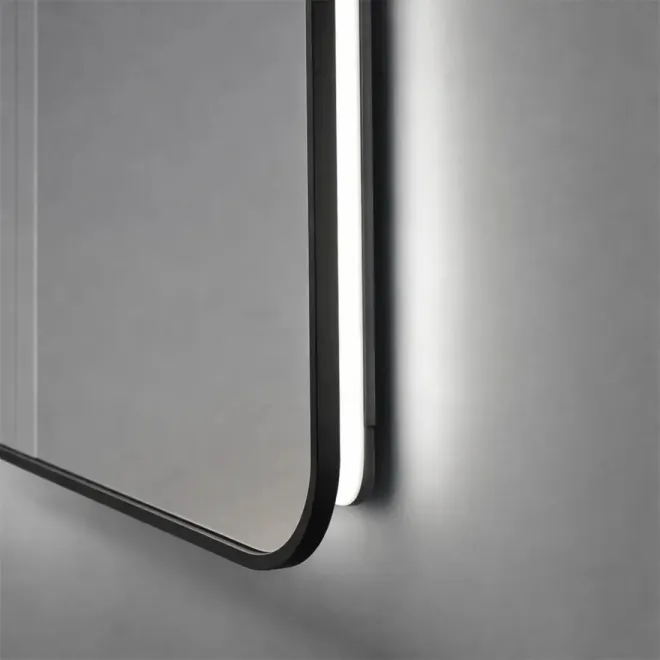 Espejo Luz Led Focus 100x80 Negro Marco