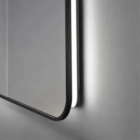 Espejo Luz Led Focus 100x80 Negro Marco