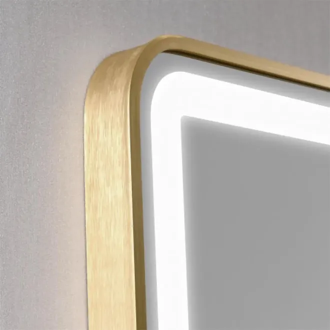 Espejo Baño Luz Led Zen 80x100 Oro Marco
