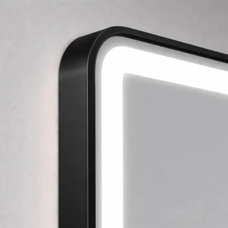 Espejo Baño Luz Led Zen 80x100 Negro Marco