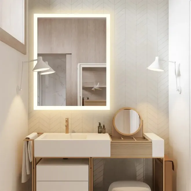 Espejo Baño Luz Led Perimetral Nova Ambiente
