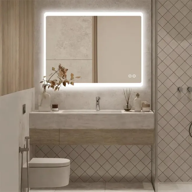 Espejo Baño Luz Led Sirio 80x100 Ambiente