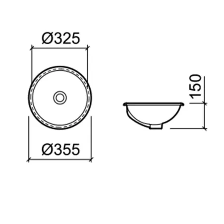 Lavabo Encastre Tabarca Circular Unisan | Tiendainicia