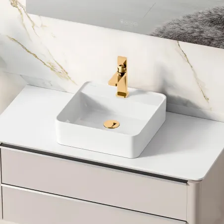 Lavabo Sobreenciemera Sanlife 40x40 Orificio Grifo