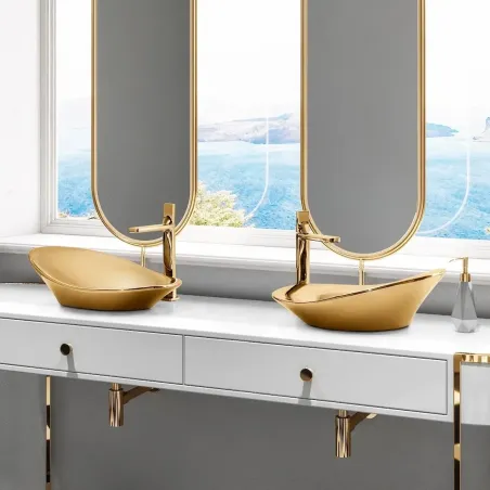 Lavabo Sobreencimera Morfys Dorado