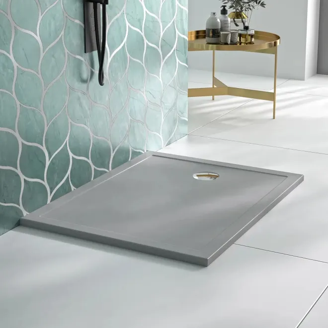 Plato Ducha Cerámico Stepin Extraplano Unisan Gris