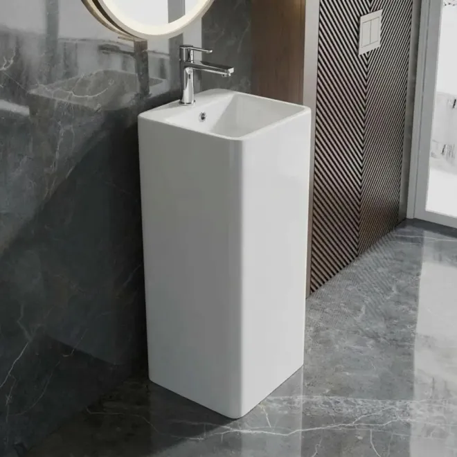 Lavabo Pedestal Albufera Cuadrado Baalneo