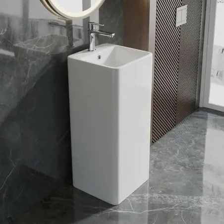 Lavabo Pedestal Albufera Cuadrado Baalneo