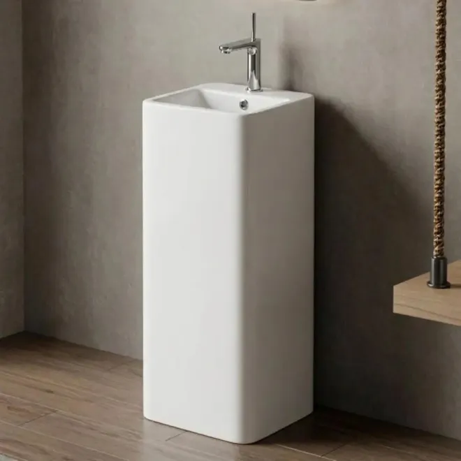 Lavabo Pedestal Albufera Cuadrado Baalneo