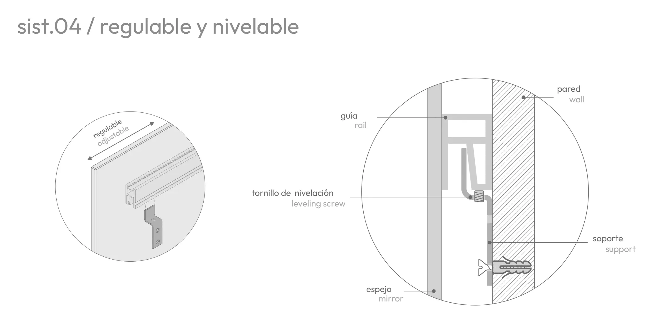 Sistema de fijación regulable y nivelable Manillons Torrent