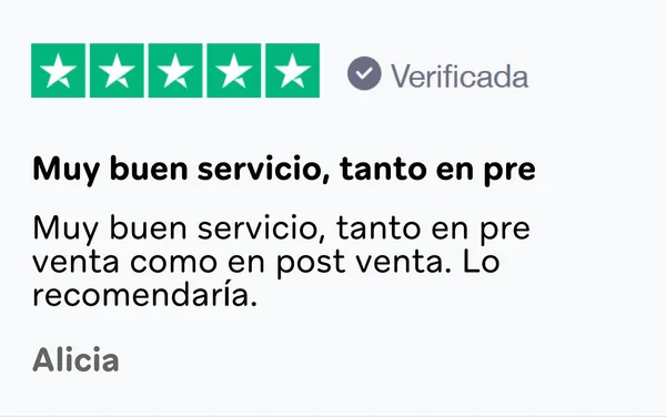 Reseña de cliente en Trustpilot 1