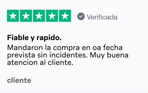 Reseña de cliente en Trustpilot 13