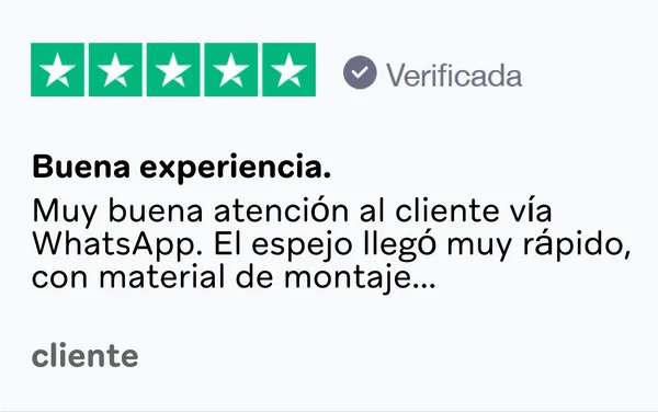 Reseña de cliente en Trustpilot 5