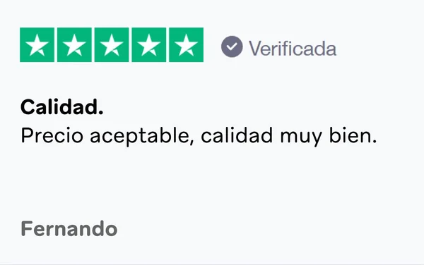Reseña de cliente en Trustpilot 9